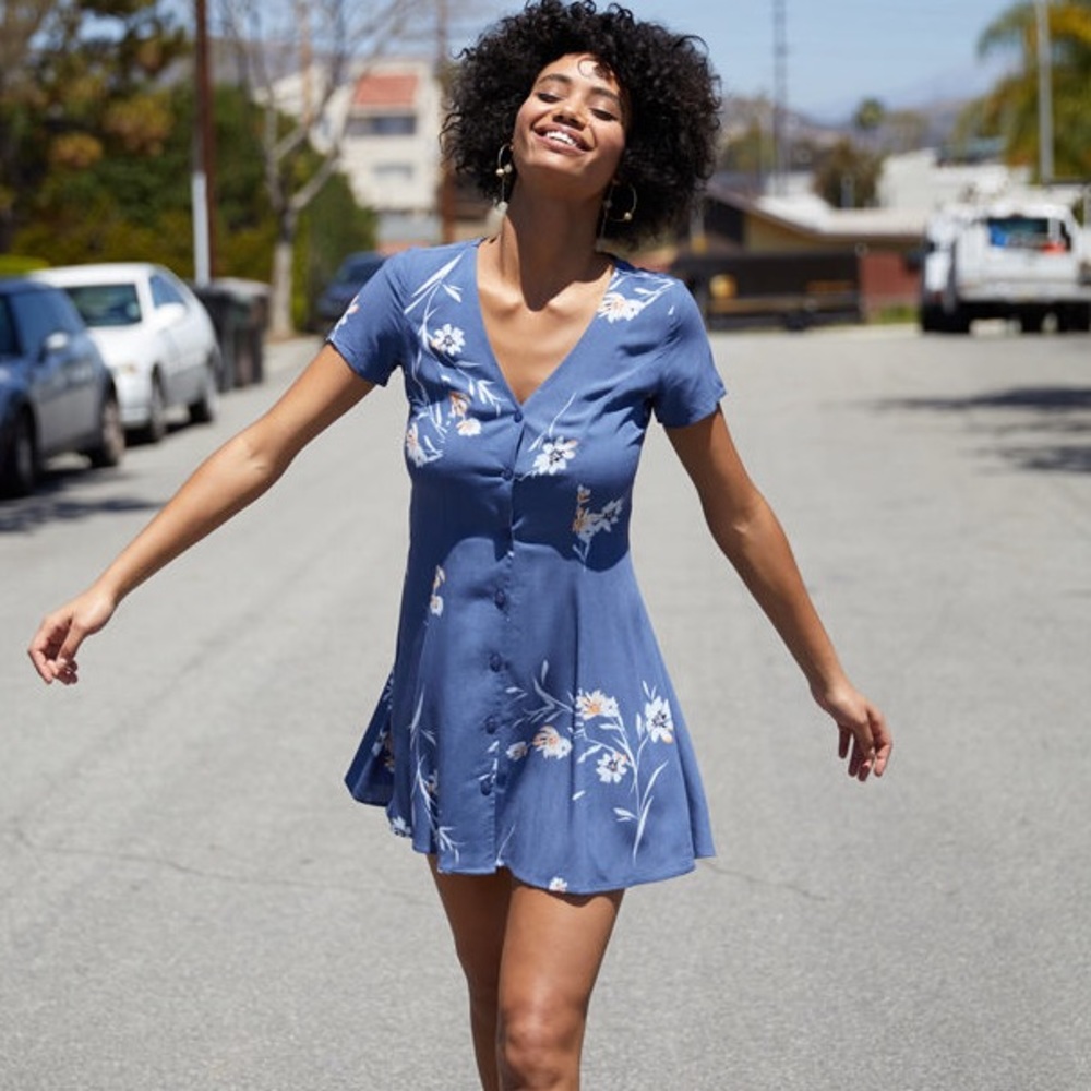 LA HEARTS Button Front Dress